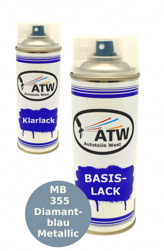 Autolack für Mercedes Benz 355 Diamantblau Metallic +400ml Klarlack Set